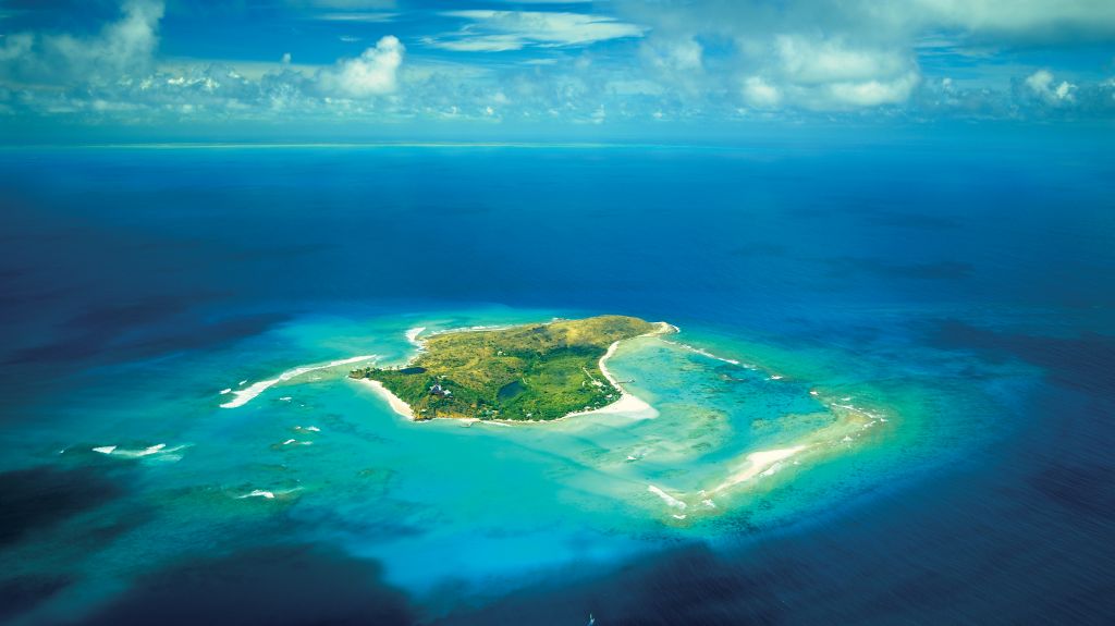 necker island Necker Island aerial view