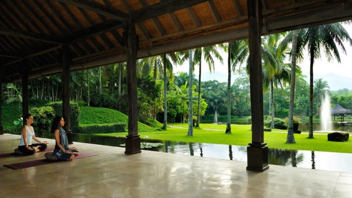 The Farm at San Benito yoga pavilion