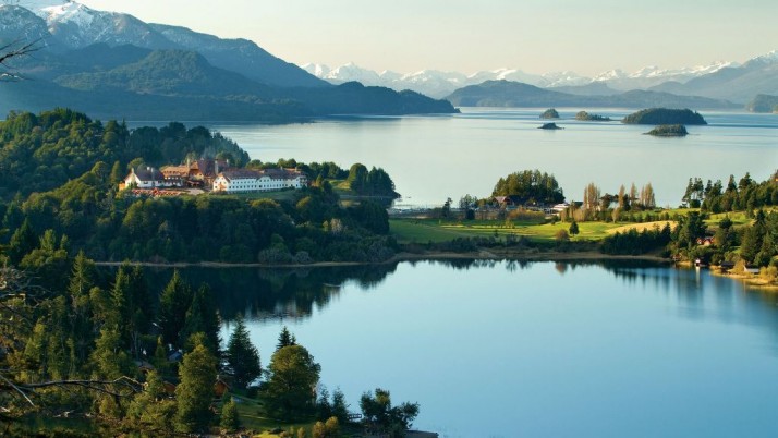 Llao Llao Hotel & Resort, Golf-Spa Aerial Shot with Water and Mountains
