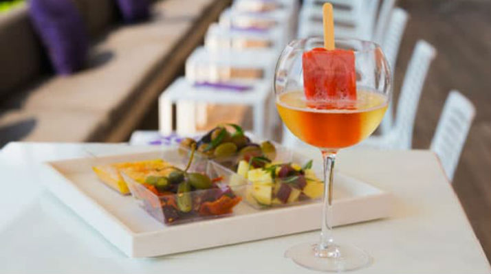 rose popsicle and appetizer