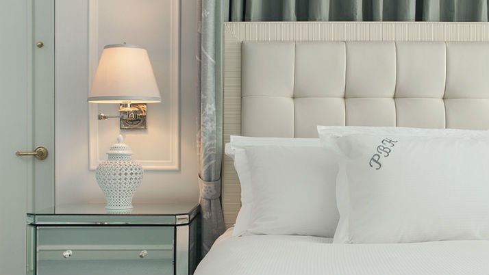 bedroom with white bedding