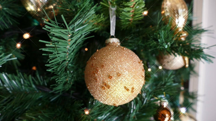 christmas bulb on christmas tree