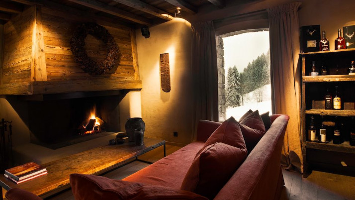 cozy room with fireplace
