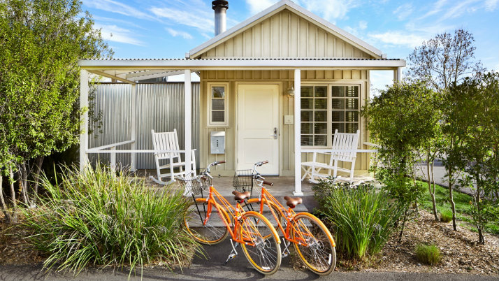 Carneros Resort and Spa bicycles outside lodge