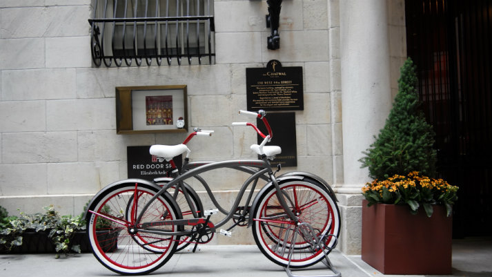 The Chatwal bicycle outside hotel
