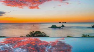 Infinity pool at sunset