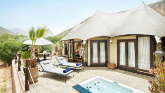 berber tent with deck and plunge pool