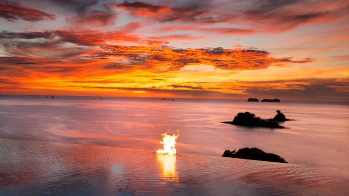 Casa Chameleon Hotel at Las Catalinas Pool Sunset Ocean View