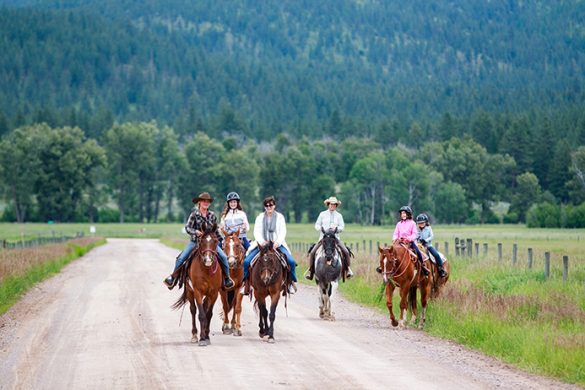 The Resort at Paws Up multi-generational travel family horseback riding