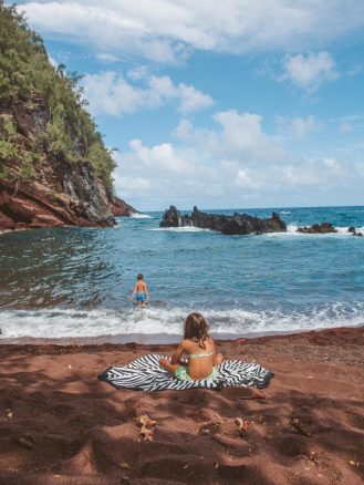 Red sand beach in Hana