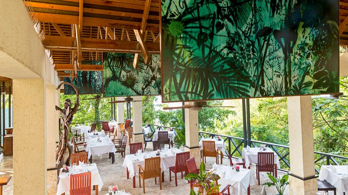 Anse Chastanet Treehouse Restaurant with jungle view