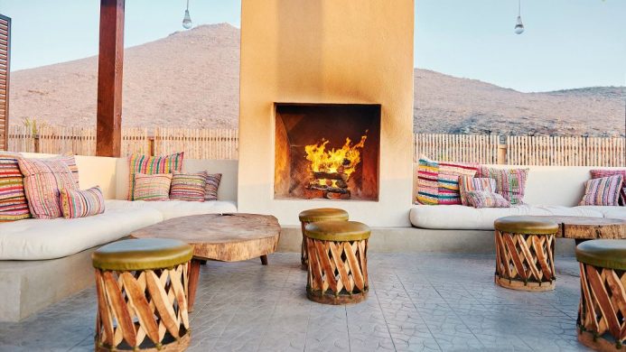 Hotel San Cristobal pool fireplace