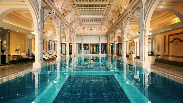 Large indoor thermal pool at Grand Resort Bad Ragaz