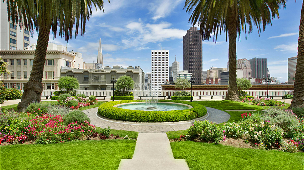 Fairmont San Francisco's landscaped rooftop garden