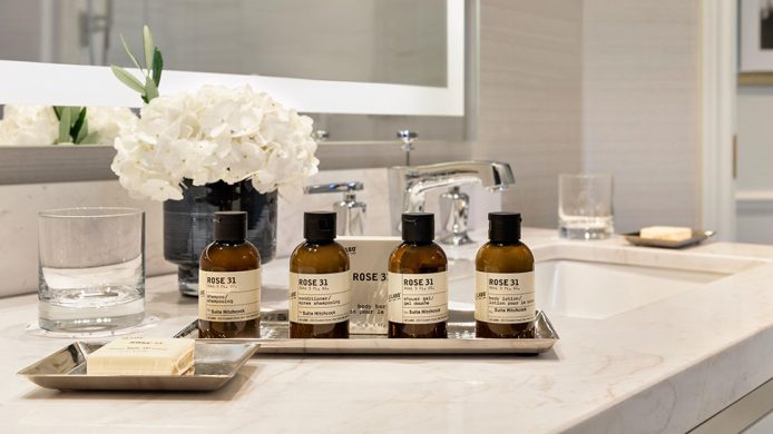 Fairmont hotel's Le Labo Rose 31 bath and body set