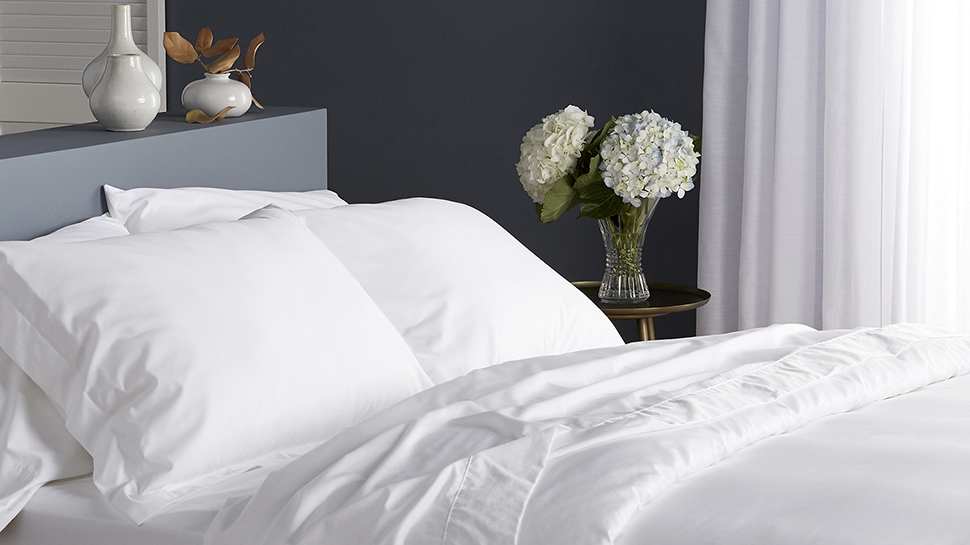 Le Germain hotel's Egyptian cotton duvet cover on bed