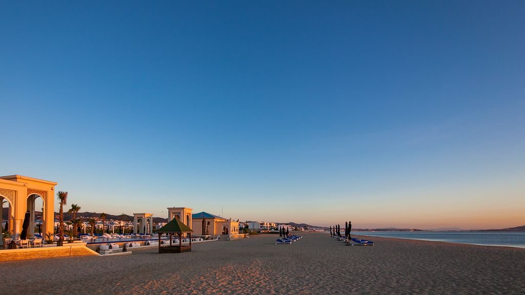 Banyan Tree Tamouda Bay along a beach during golden hour