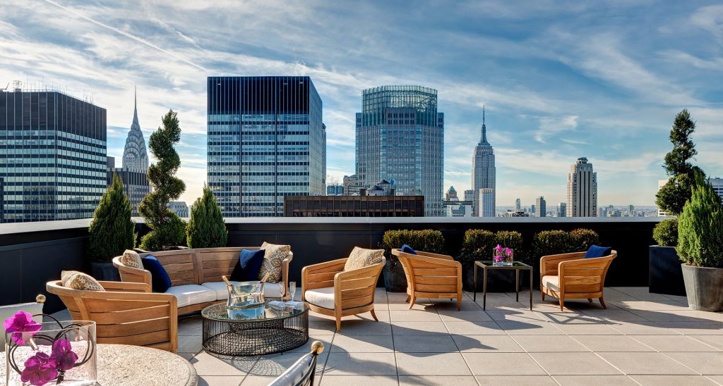 The Towers at Lotte New York Palace's Jewel Suite rooftop terrace