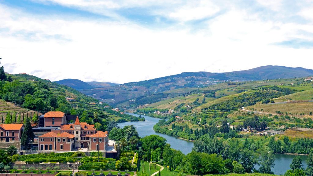 Aerial view of Six Senses Douro Valley and landscape