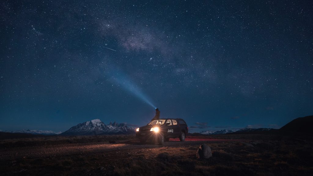 Stargazing from vehicle near Awasi Patagonia