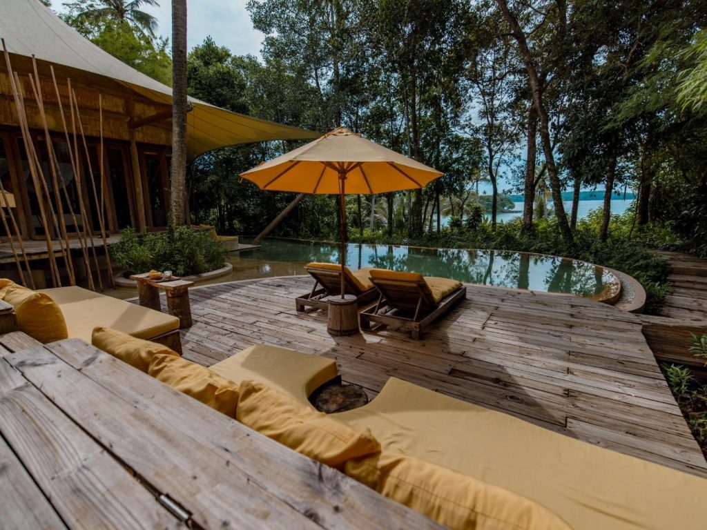 Private Villa with a pool at Soneva Kiri, Thailand resort
