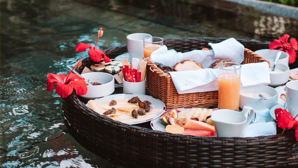 Constance Belle Mare Plage's floating breakfast tray