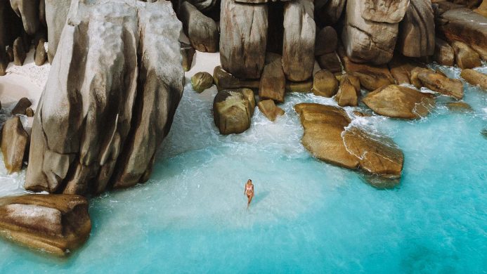 Iconic boulders at Six Senses Zil Pasyon, Seychelles Resort
