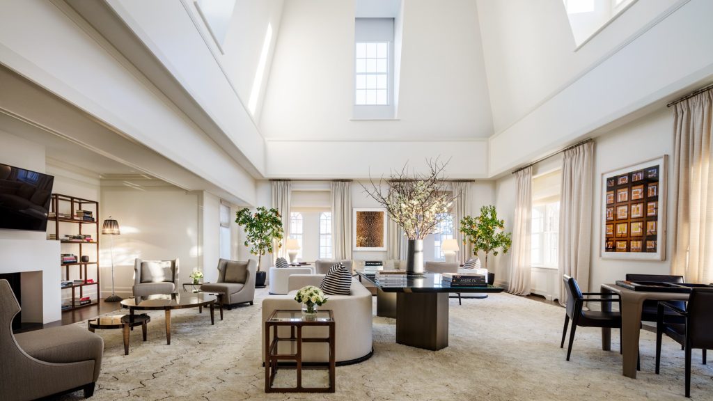 The Mark New York Penthouse living area that converts to ballroom