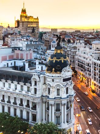 Aerial view of Madrid Spain