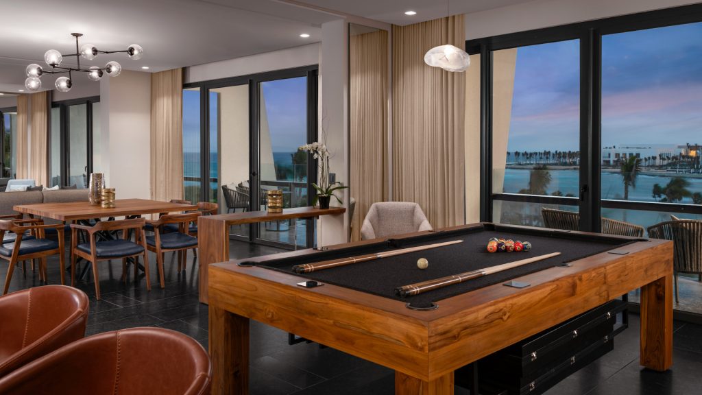 Pool table and view at Best Presidential Suites Conrad Tulum Riviera Maya