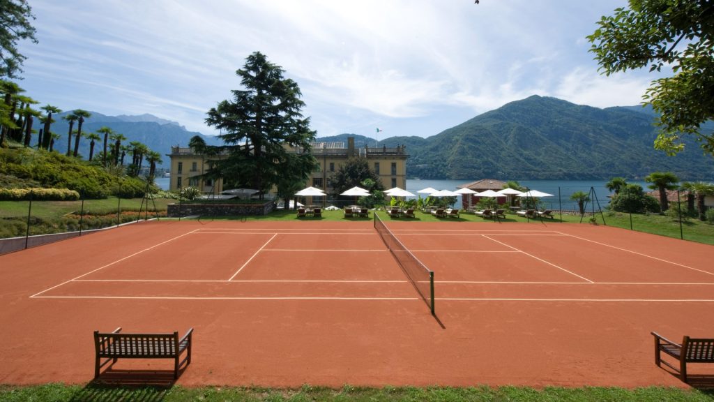 tennis court at Grand Hotel Tremezzo Lake Como, Italy