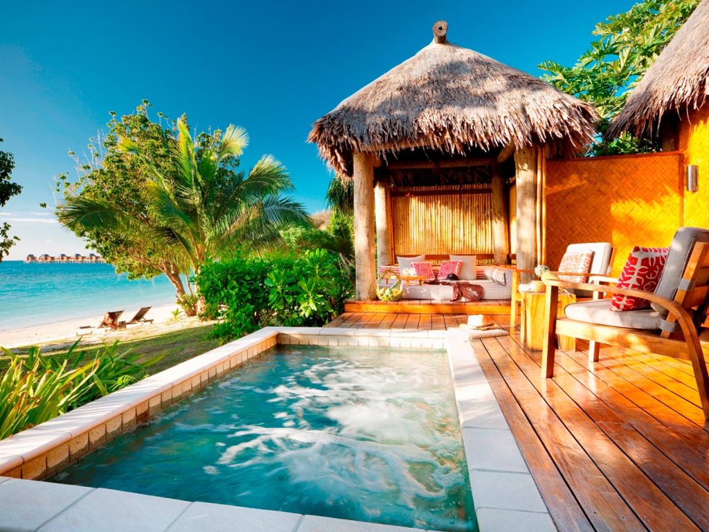 Adults Only - LikuLiku Lagoon Resort private beachfront terrace with pool