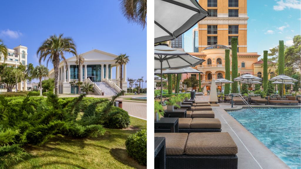 top events for 2024 - Hotel Las Arenas Balneario Resort (shown left) + Bellagio (shown right)