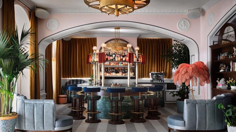 luxury hotel makeovers - The Georgian hotel colorful cocktail bar