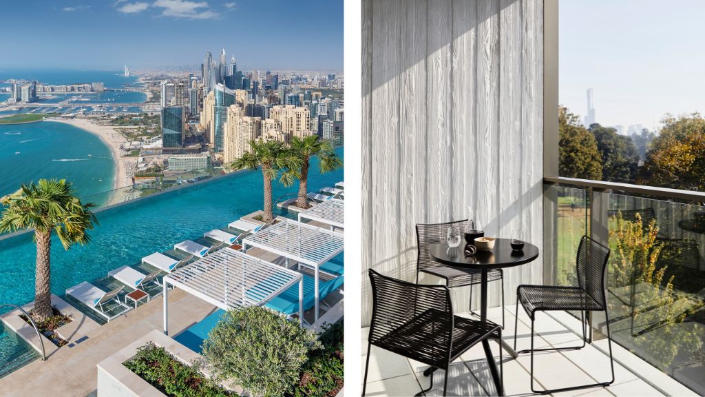 top events for 2024 - Address Beach Resort (shown left) + United Places Hotel Botanic Gardens (shown right)