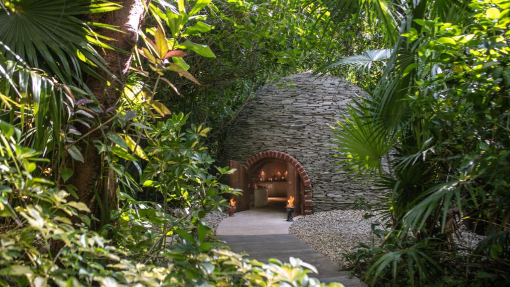 hotels with cold plunges - Rosewood Mayakoba temazcal sweat lodge