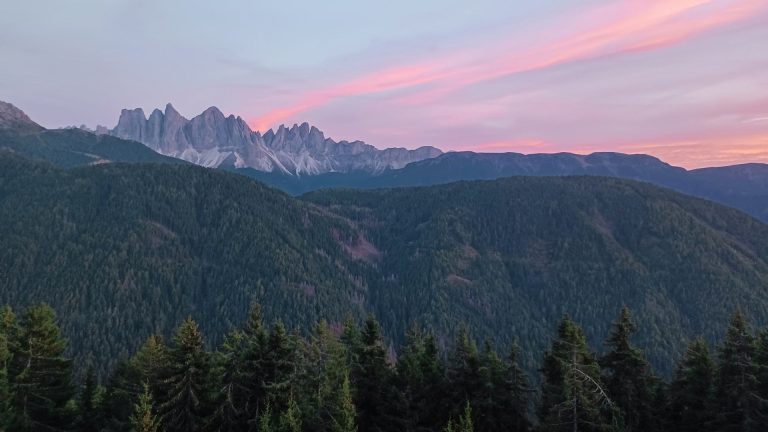 northern italy and switzerland - COVER - Dolomites view from FORESTIS at sunset