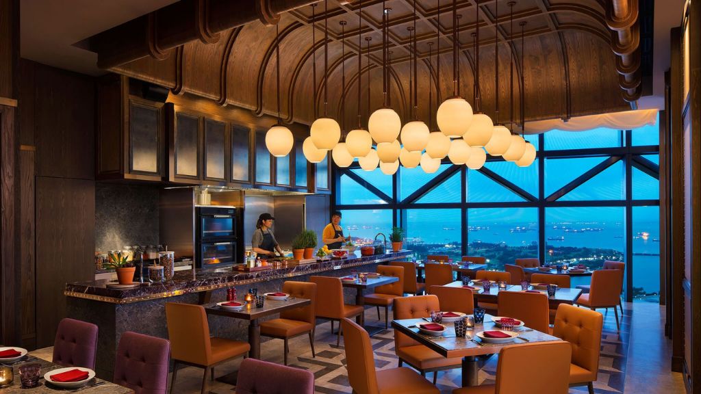 hotel restaurants with open kitchens - 665°F at Andaz Singapore