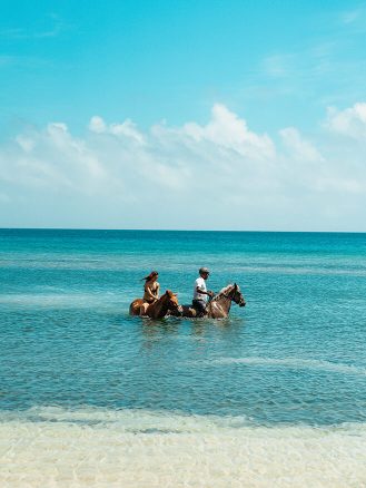 COMO Laucala Island Travel Diary by Jyo Shankar - horseback riding in sea