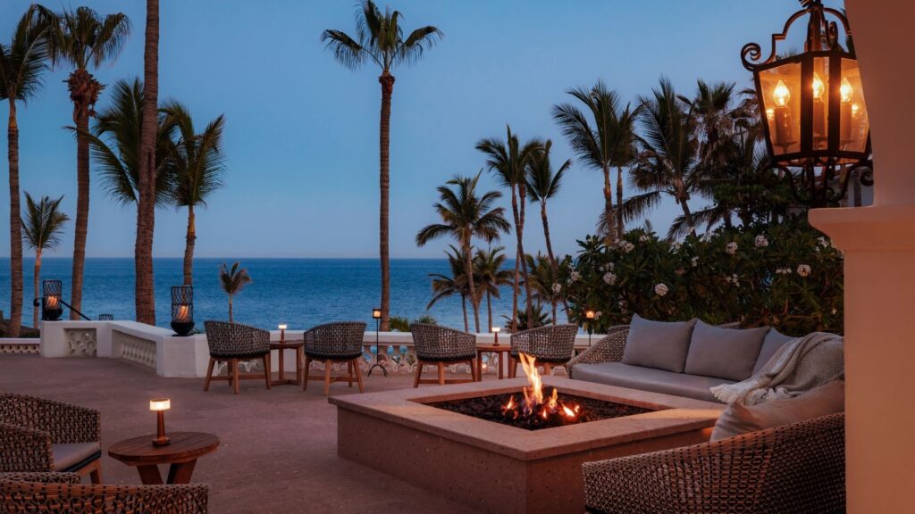 Old Hollywood Hotels | The sun sets and firepits turn on at One&Only Palmilla in Mexico