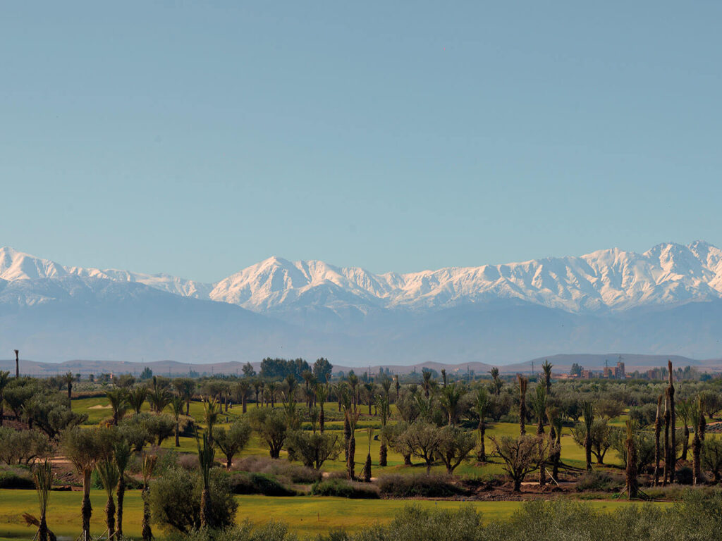 Family Trip to Morocco Travel Diary by Anna Cort | Striking view of the Atlas Mountains at Fairmont Royal Palm Marrakech