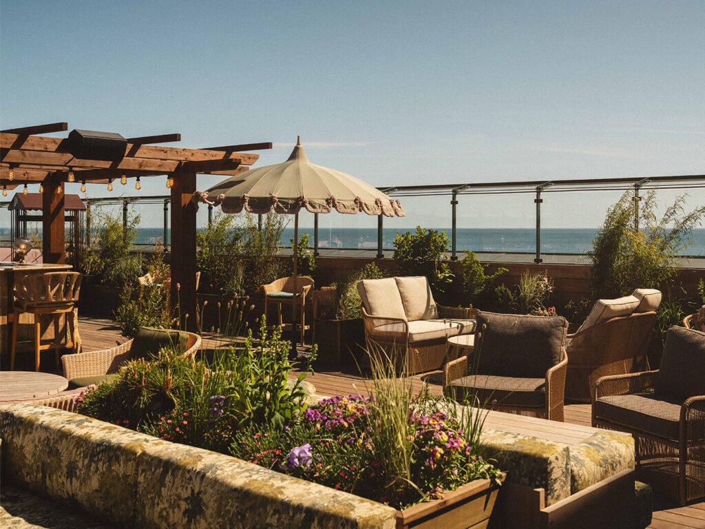 Rox Resort rooftop terrace overlooking the Baltic
