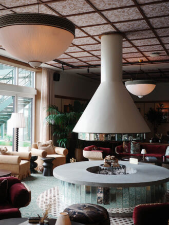 Copenhagen to Berlin Travel Diary | Rox Resort open plan lobby with fireplace