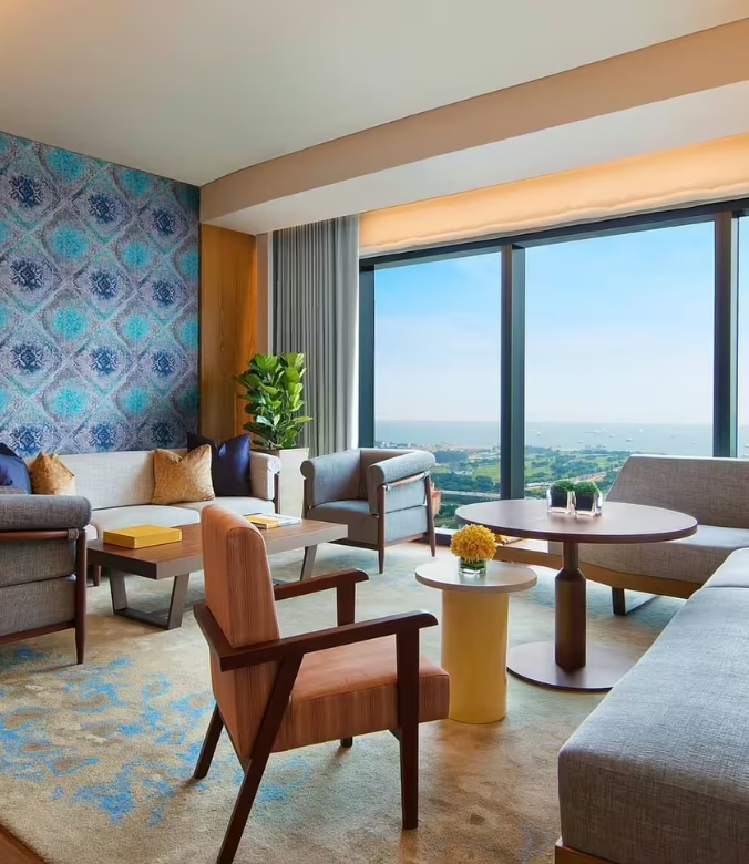Day trip - Living area of a suite at Andaz Singapore, Singapore