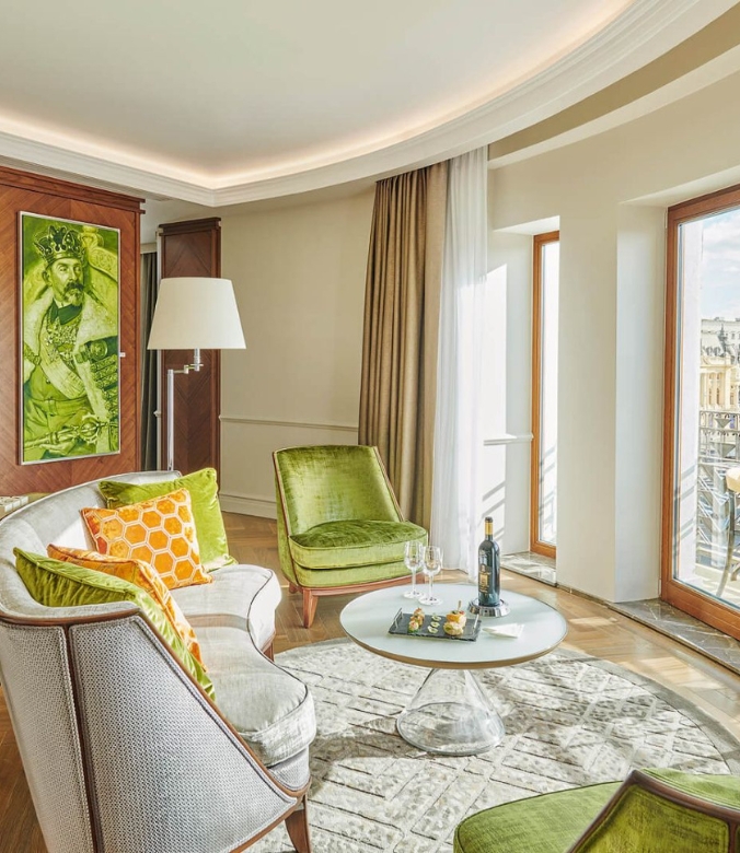 Day trip - A living room in a suite at InterContinental Athénée Palace Hotel, Bucharest, Romania