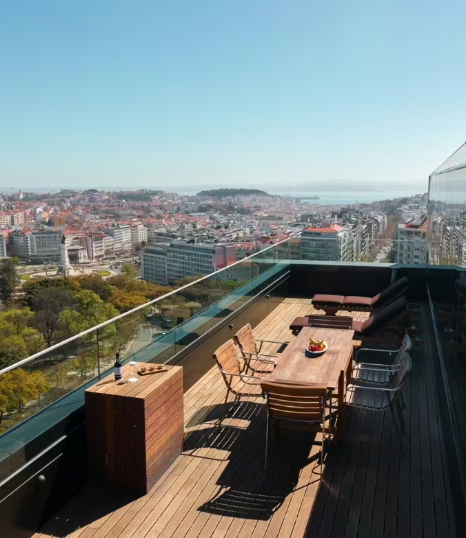 Day trip - A terrace overlooking the city at InterContinental Lisbon, Portugal